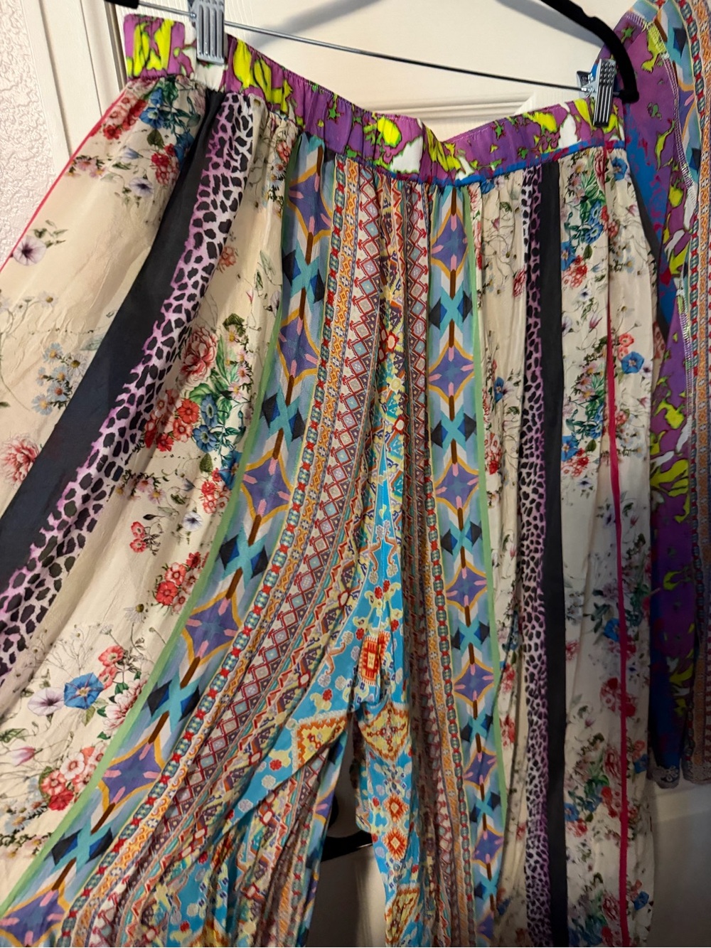 Johnny Was Multicolor Floral Boho Blouse and Skirt Set - Turquoise, Purple - Picture 8 of 10